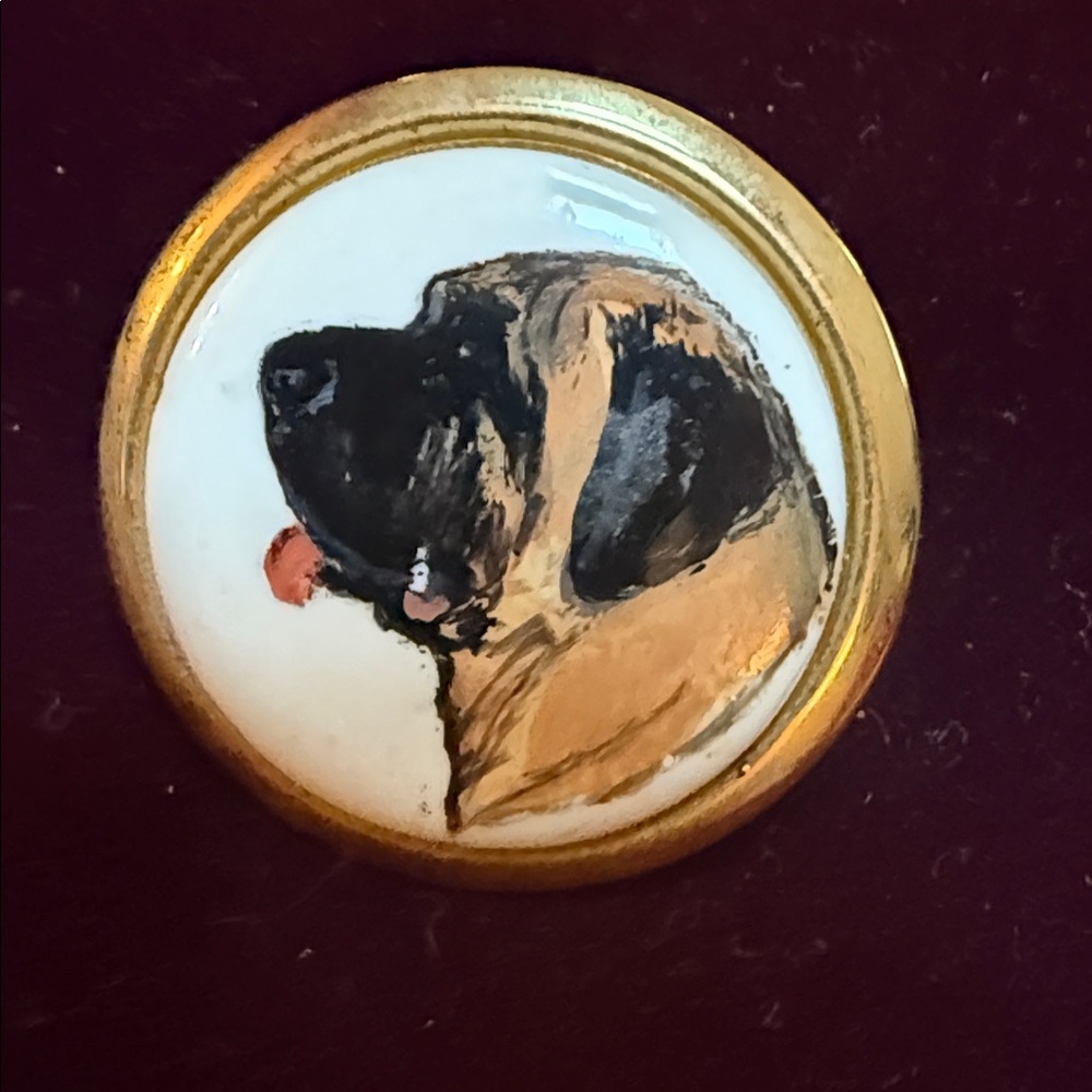 Vintage Mastiff Dog Portrait Brooch